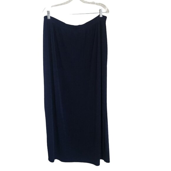 Giorgio Fiorlini Collection Slinky Skirt Size 22/24 Elastic Waist Stretch Blue - Picture 11 of 11